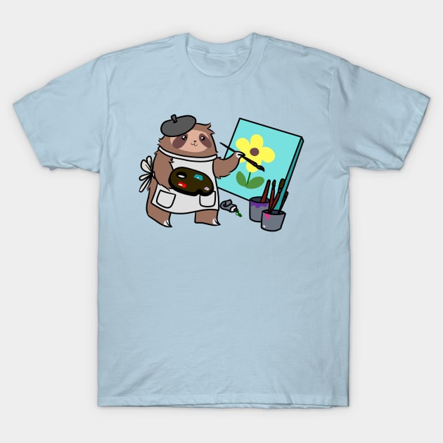 Artist Painter Sloth T-Shirt by saradaboru